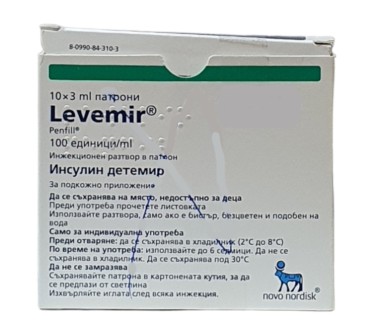 Levemir PENFILL SOLUTION FOR INJECTION 300 IU X10